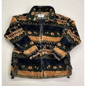 Black Mountain Outdoor Fleece Jacket Women's Medium Southwestern Aztec Zip Up